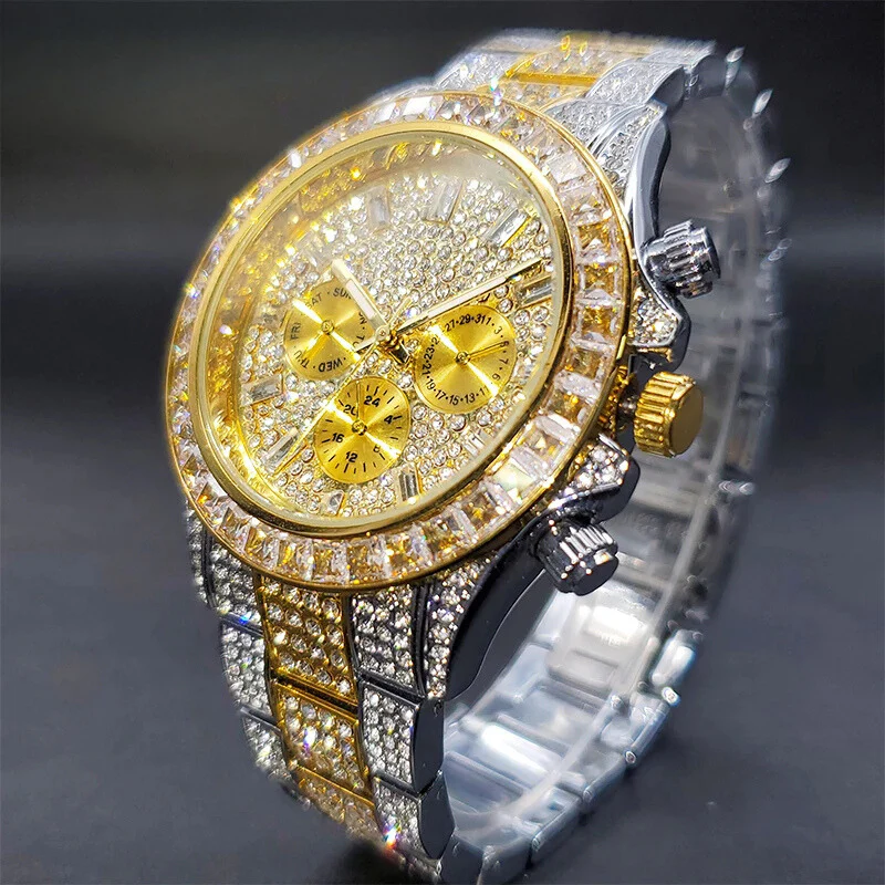ICED OUT CHRONOS BAGUETTE WATCH - Image 3