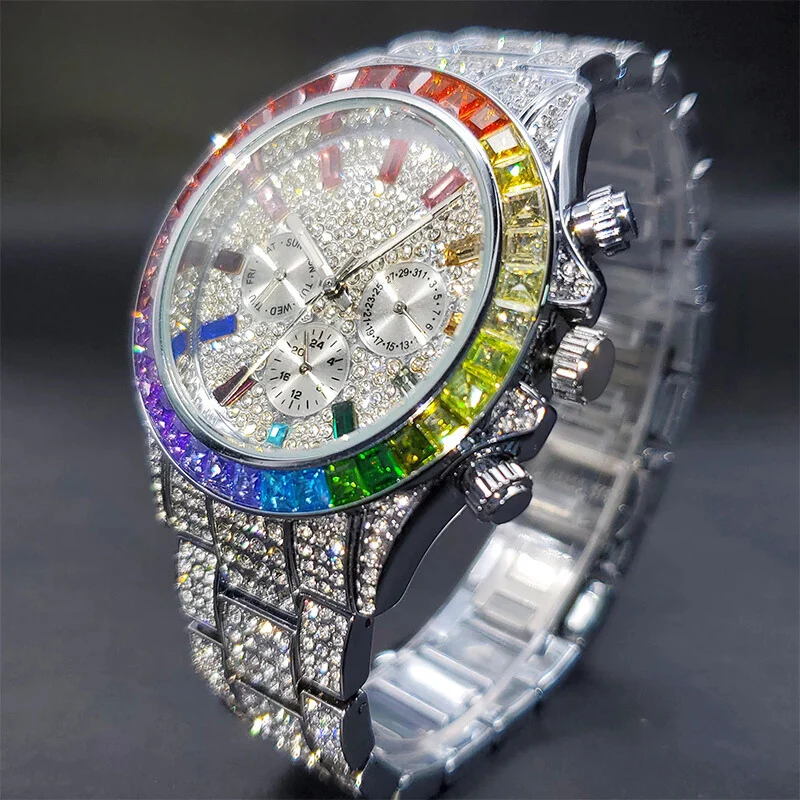 ICED OUT CHRONOS BAGUETTE WATCH - Image 4